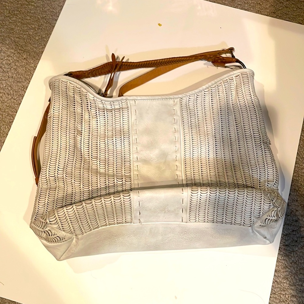 Off white/ light grey hobo free people bag